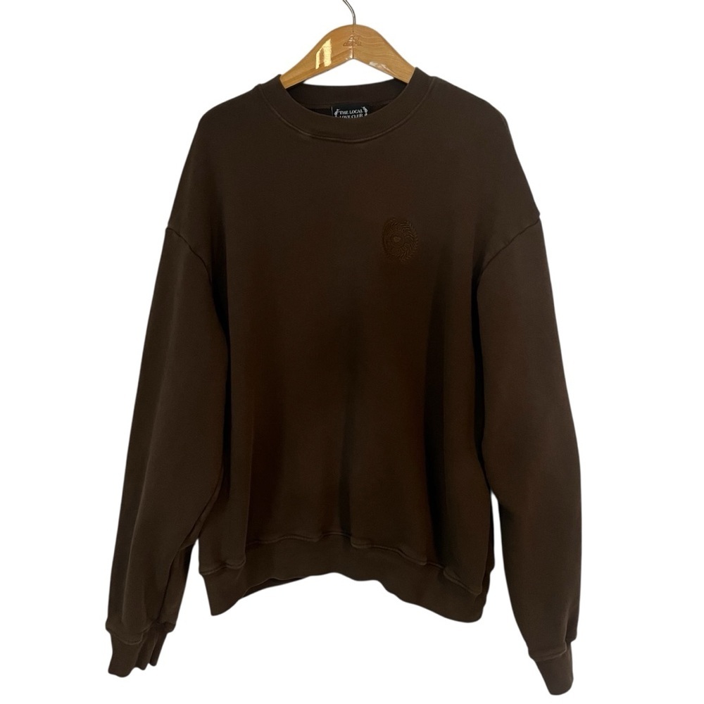 THE LOCAL LOVE CLUB Vitals Crew Neck Sweatshirt in Oak - Picture 2 of 10